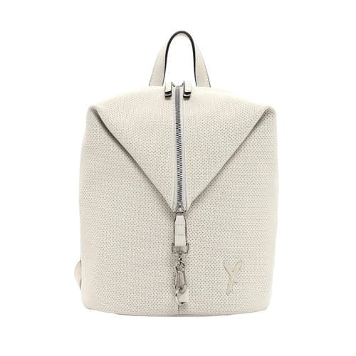 Rucksack SURI FREY "Rucksack SFY Romy", Damen, Gr. B/H/T: 25cm x 27cm x 14cm, weiß (ecru 320), PVC, Rucksäcke Rucksack